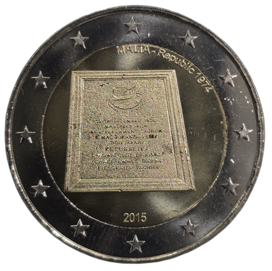 2 euros conmemorativa Historia constitucional. 1974 República